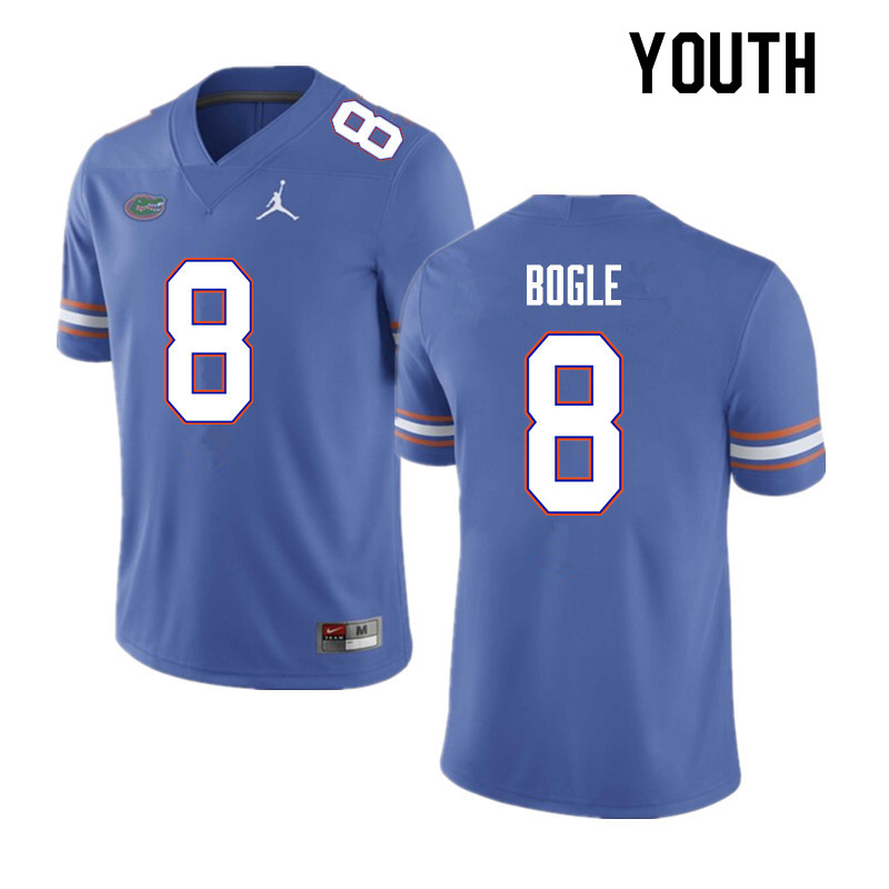 Youth #8 Khris Bogle Florida Gators College Football Jerseys Sale-Blue - Click Image to Close